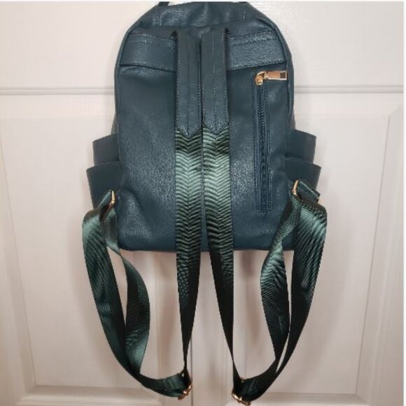 Mellow World Lacey Dark Green Faux Leather Backpack - Picture 2 of 4